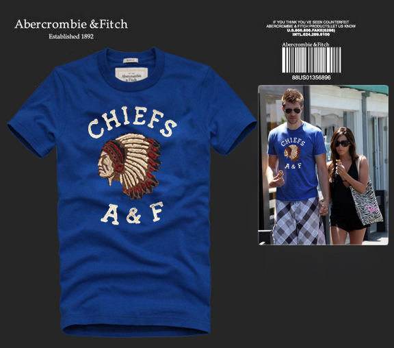 Abercrombie Fitch Hombres De Cuello Redondo Con Gente Fotos Corto Remera AF5635